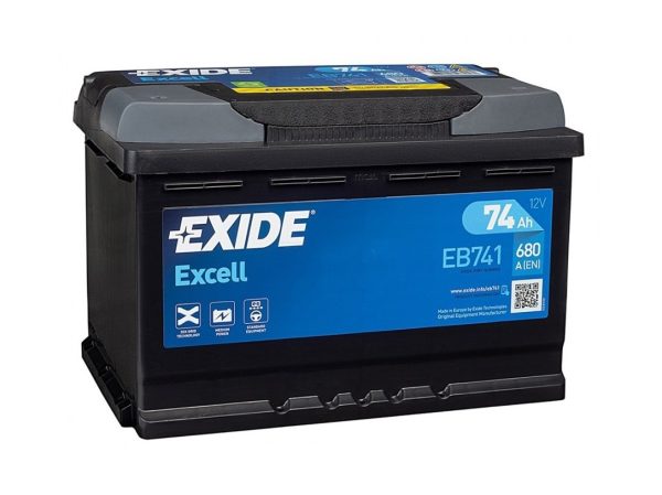 EXIDE EXCELL EB741 12V 74Ah 680A(EN) 278	x175x	190 1/1 EAN3661024034562