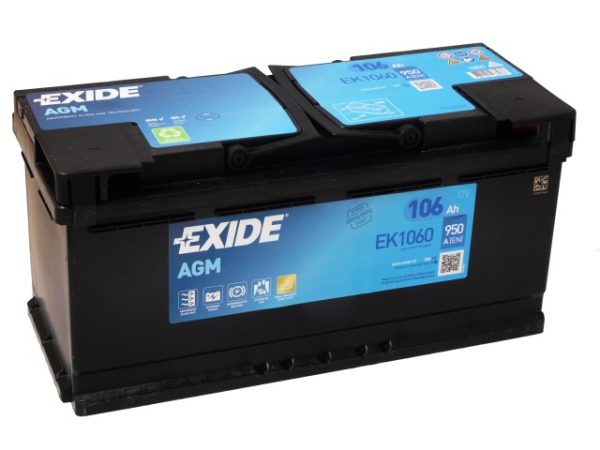 EXIDE START-STOP AGM EK1060 12V 106Ah 950A(EN) 392x175x190 0/1 EAN3661024037938