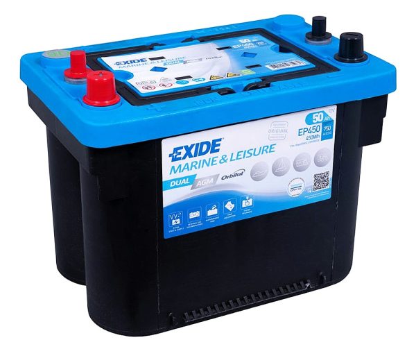 EXIDE MARINA Dual AGM 12V 50Ah(c20) 750A(EN) 260x173x206 1/DT EAN3661024035972