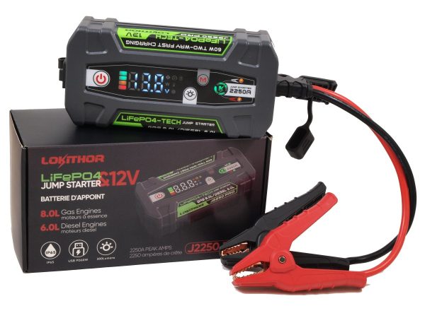 LOKITHOR 12V 51.2Wh 2250A LiFePO4 starta palīgiekārta