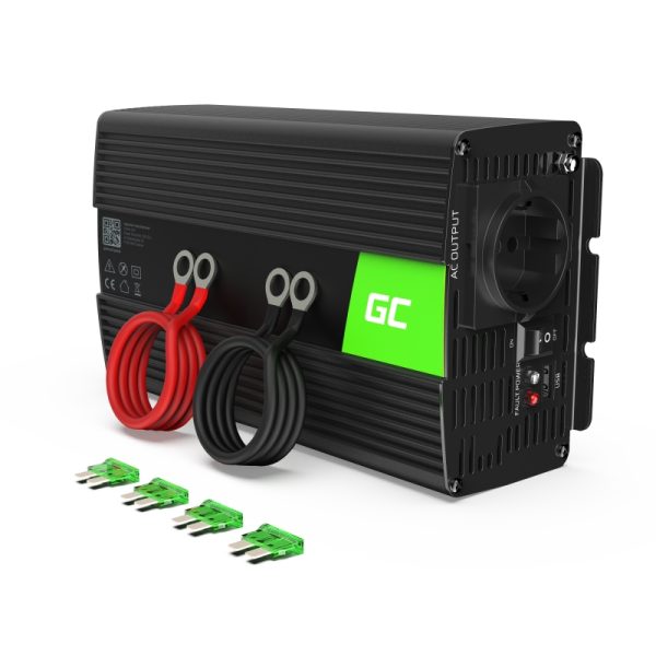 Green Cell Power Invertors 24V līdz 230V 1000W/2000W Tīrs sinusoidāls vilnis