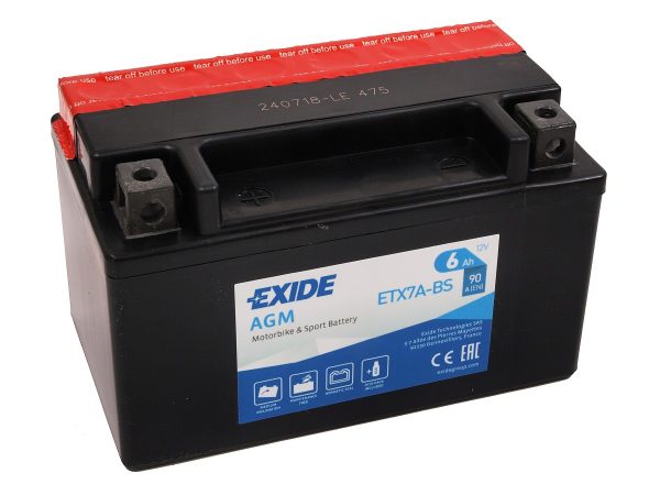 150 x 87 x 94 + - EXIDE Bike AGM  12V 6Ah (c20) 90 A(EN) TV +SP, YTX7A-BS EAN3661024033817