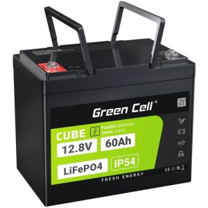 Dziļās izlādes akumulators Green Cell CUBE LiFePO4 60Ah 12.8V 1280Wh, 255x168x215mm