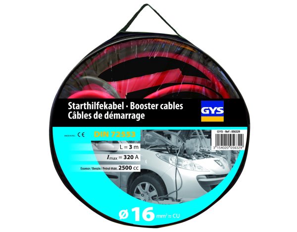Starta vadi PRO 320A (2.5L) - INSULATED CLAMPS - Ø16mm² - 2 x 3m