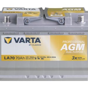 VARTA Professional Dual Purpose  AGM LA70 12V 70Ah 760A (EN), 278x175x190, 0/1 EAN4016987166987