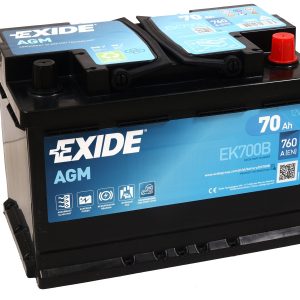 EXIDE START-STOP AGM EK700B 12V 70Ah 760A(EN) 278x175x190 0/1 EAN3661024038164