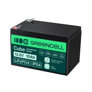 Dziļās izlādes akumulators Green Cell CUBE LiFePO4 10Ah 12.8V 128Wh, 150x100x100, EAN5904326374898