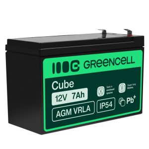 Dziļās izlādes akumulators Green Cell CUBE AGM VRLA 7Ah 12V 151x65x95
